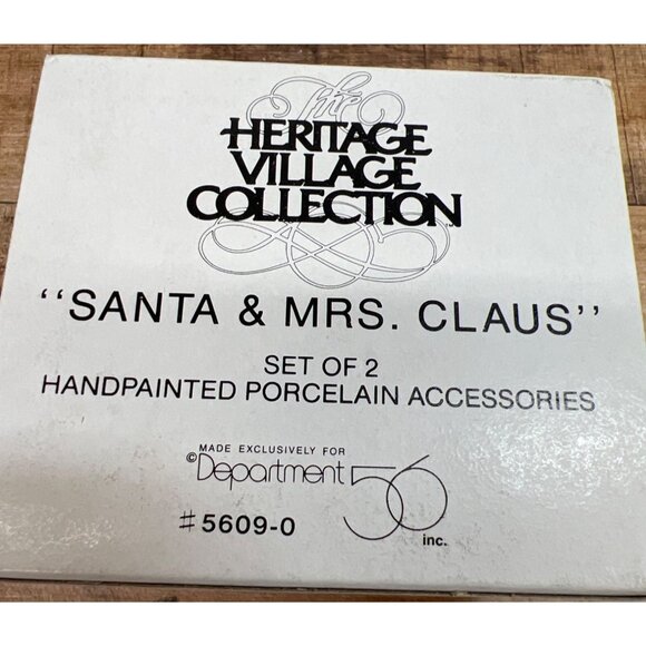 Dept 56 Snow Village Collection Santa & Mrs. Claus Handpainted Porcelain Figures - Picture 4 of 4